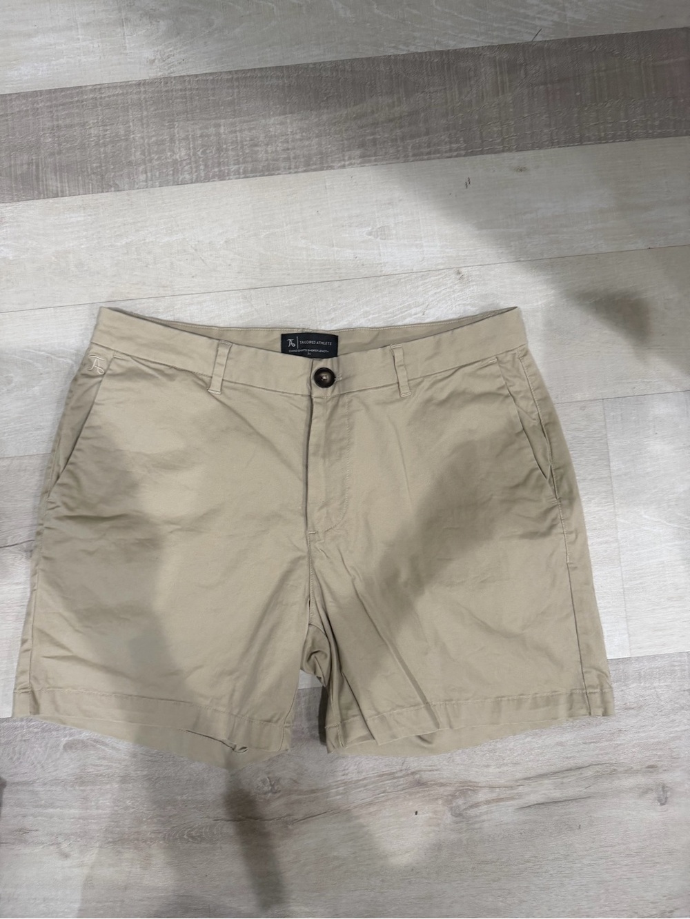 Tailored Athlete Men's Khaki Cotton Blend Shorts - Classic Casual